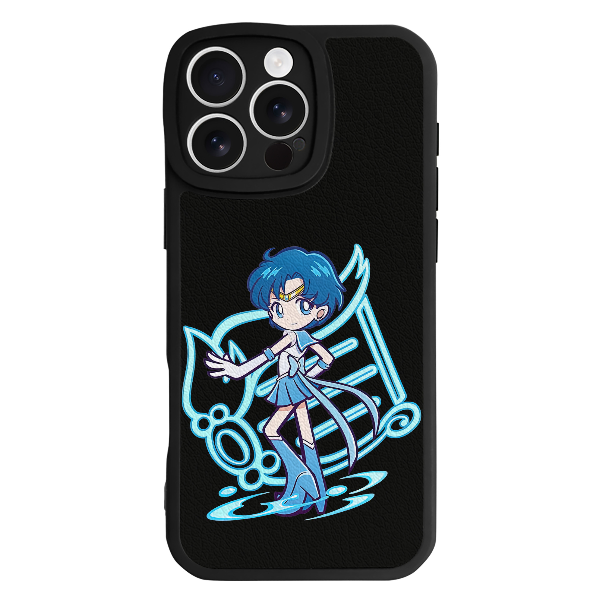 （画像用） 美少女戦士セーラームーン 水野 亜美 みずの あみ Sailor Moon Mizuno Ami 【iPhone 16シリーズ対応】シリコンスマホケース（レザー調） 材質：シリコン
